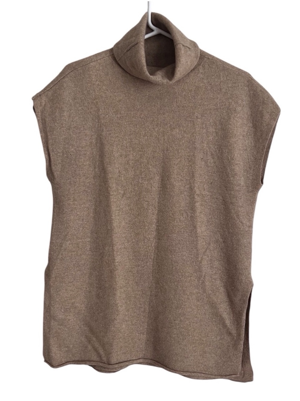 Eileen Fisher Cashmere Sleeveless Sweater Tan Quiet Luxury Normcore Minimalist